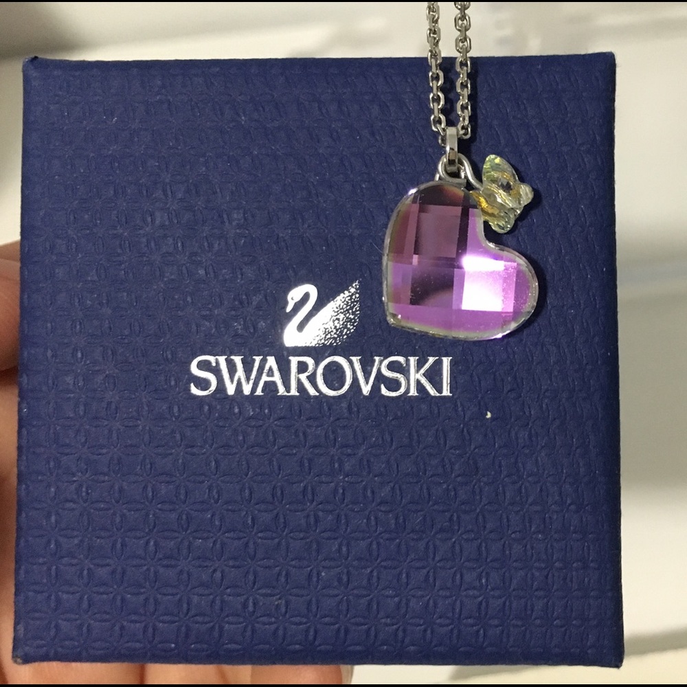 Swarovski Crystal Heart Butterfly Necklace in Box