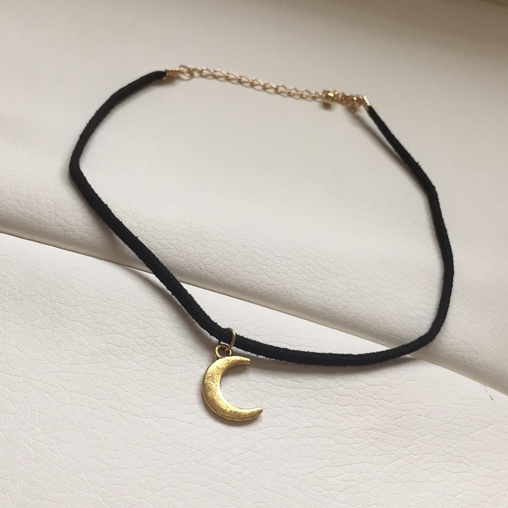Antique Gold Choker with Moon