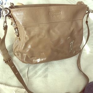 Patent leather coach satchel