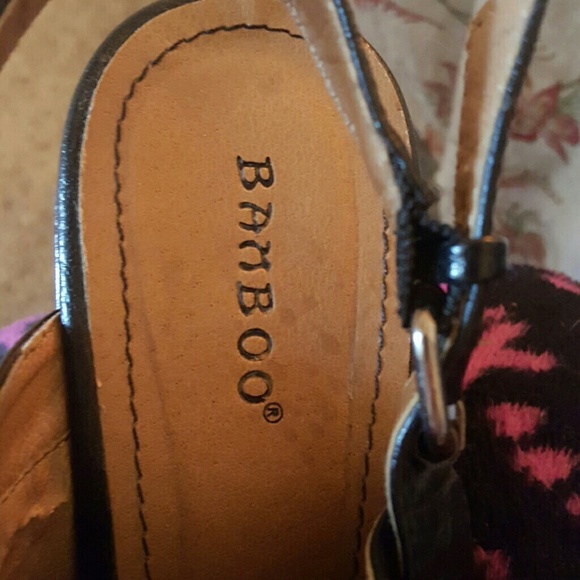 Black gothy high platform peep toe wedgies sz 8 - Picture 4 of 7