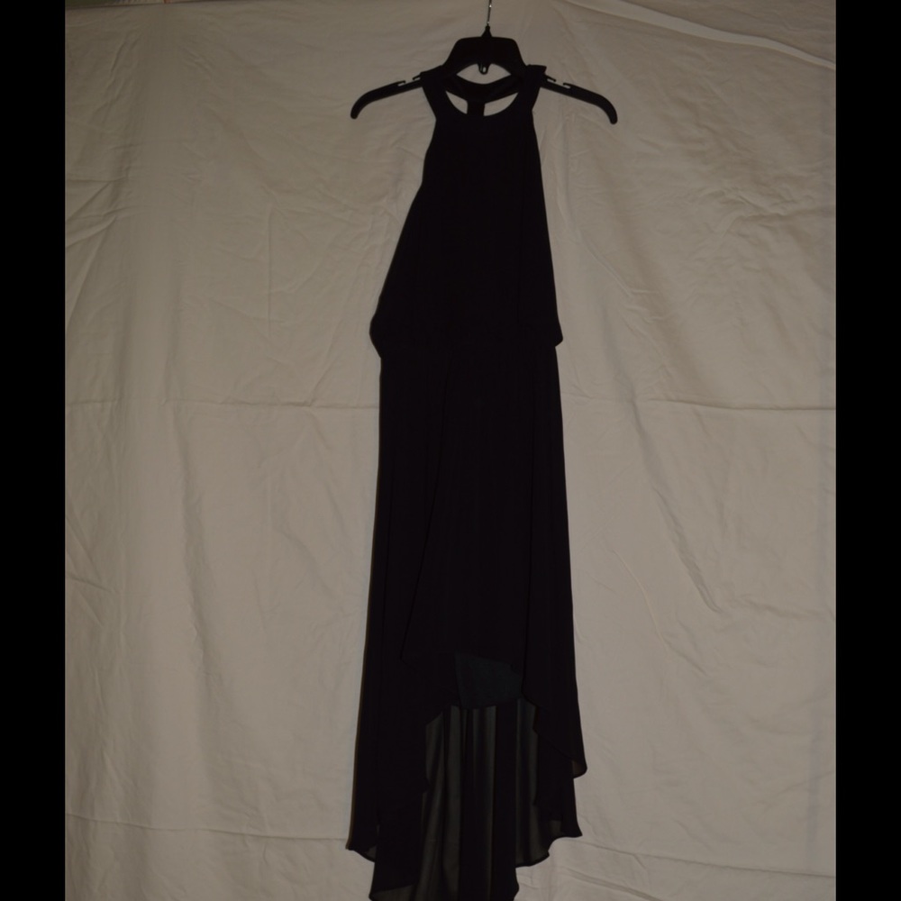 Black Bisou Cocktail Dress with gold jewled Back