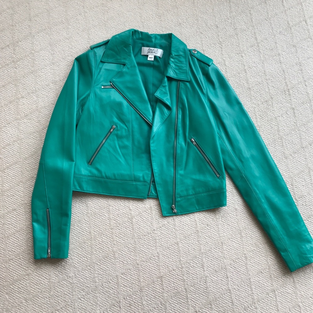 Mark and James Badgley Mischka Leather Moto Jacket
