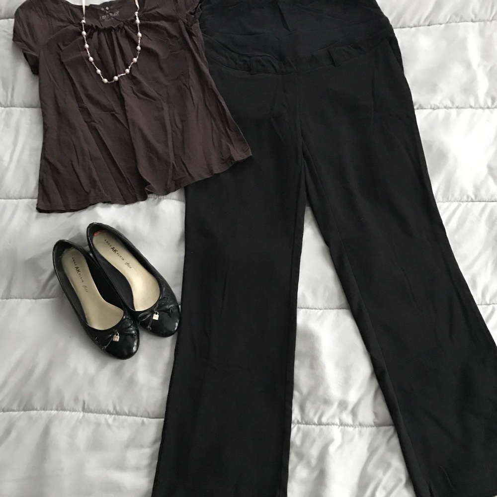 H&M Mama Wide Leg Pants (size L)