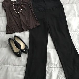 H&M Mama Wide Leg Pants (size L)