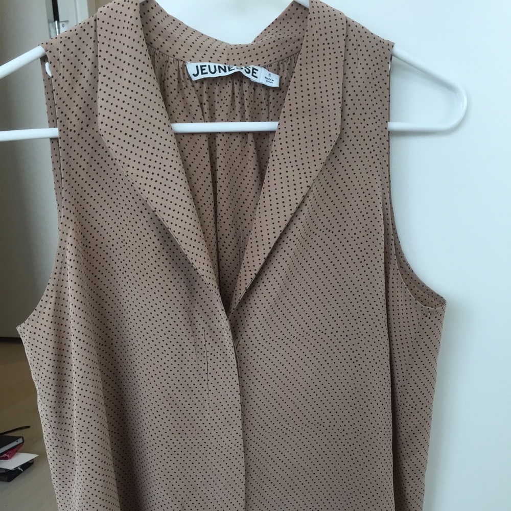 Silk-collared tank top