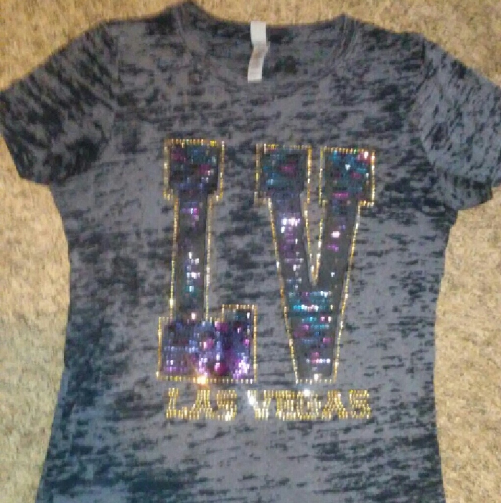 Las Vegas Burnout Sequin Tee