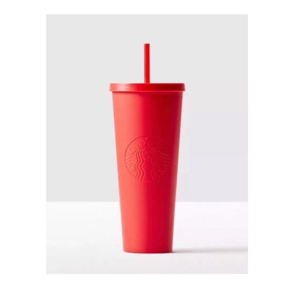Starbucks Matte Red Plastic Tumbler • Venti 24 Oz - Picture 4 of 4