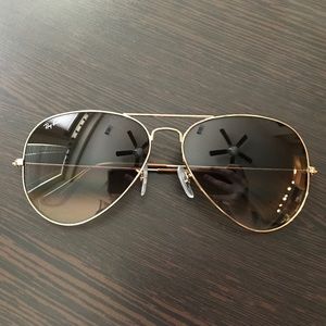 Ray Ban Oversized Aviators Gold/Brown
