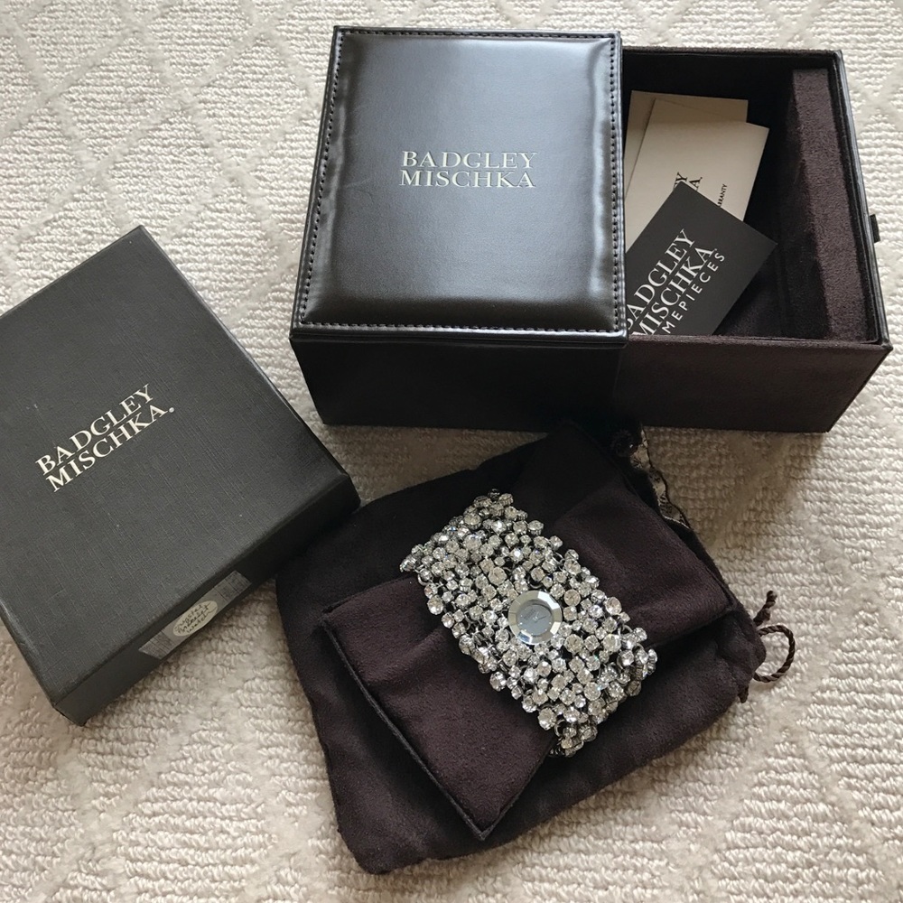 Badgley Mischka Rare Crystal Bracelet Watch