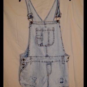 Denim Overall Shorts