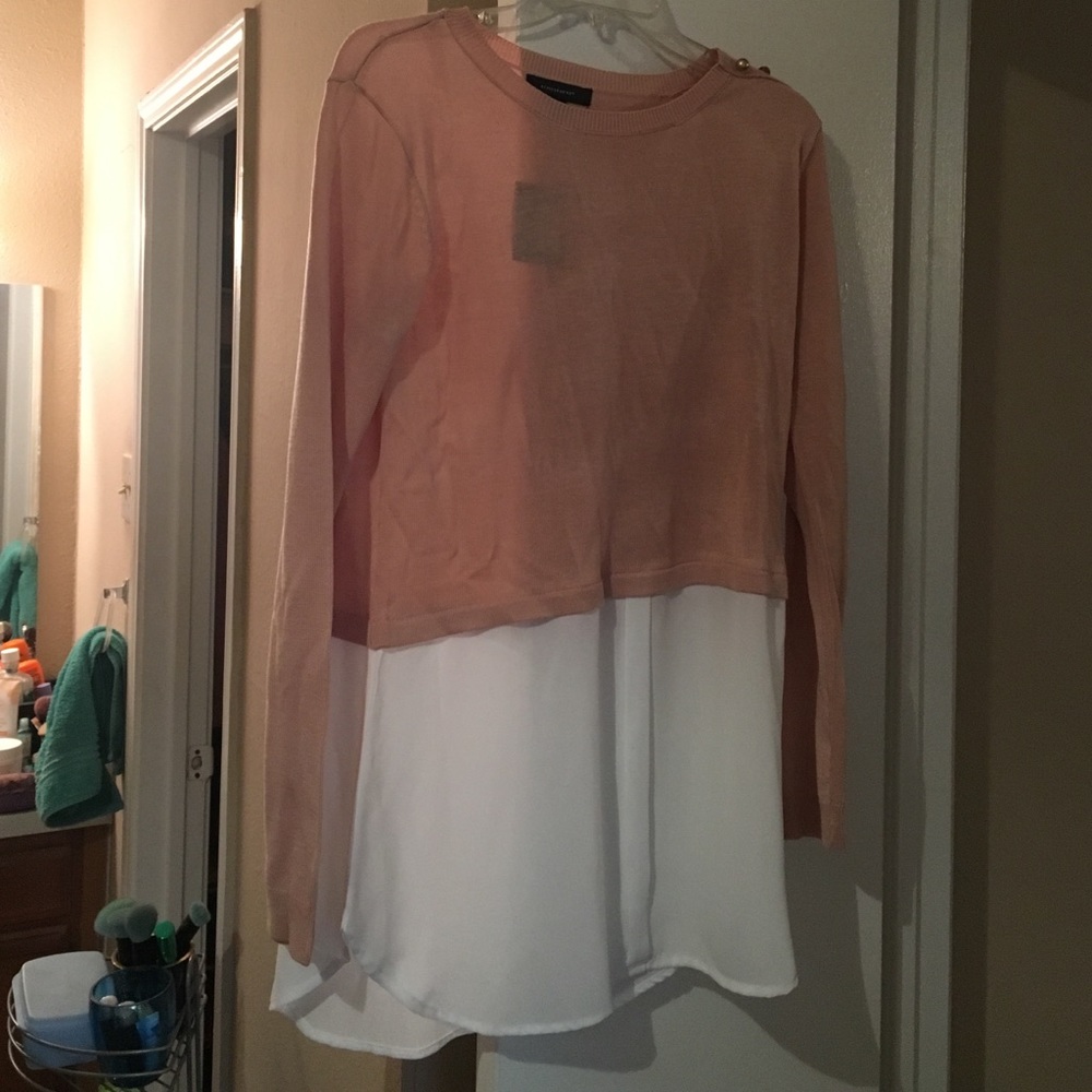 Primark Pink and White Sweater US Size 8