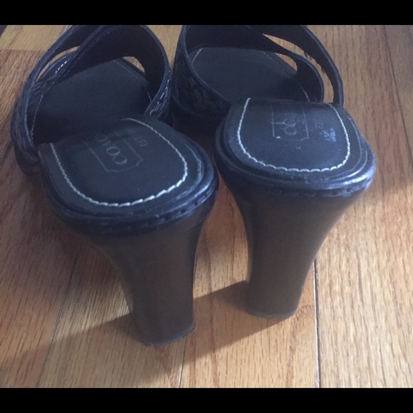 COACH DEDE MINI C LOGO BLACK HIGH HEEL SHOES - Picture 4 of 8