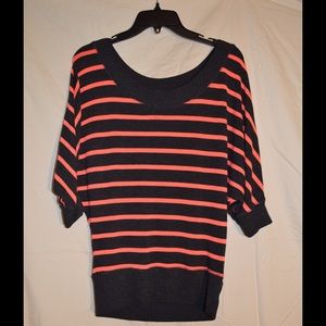 Black and Coral Sweater