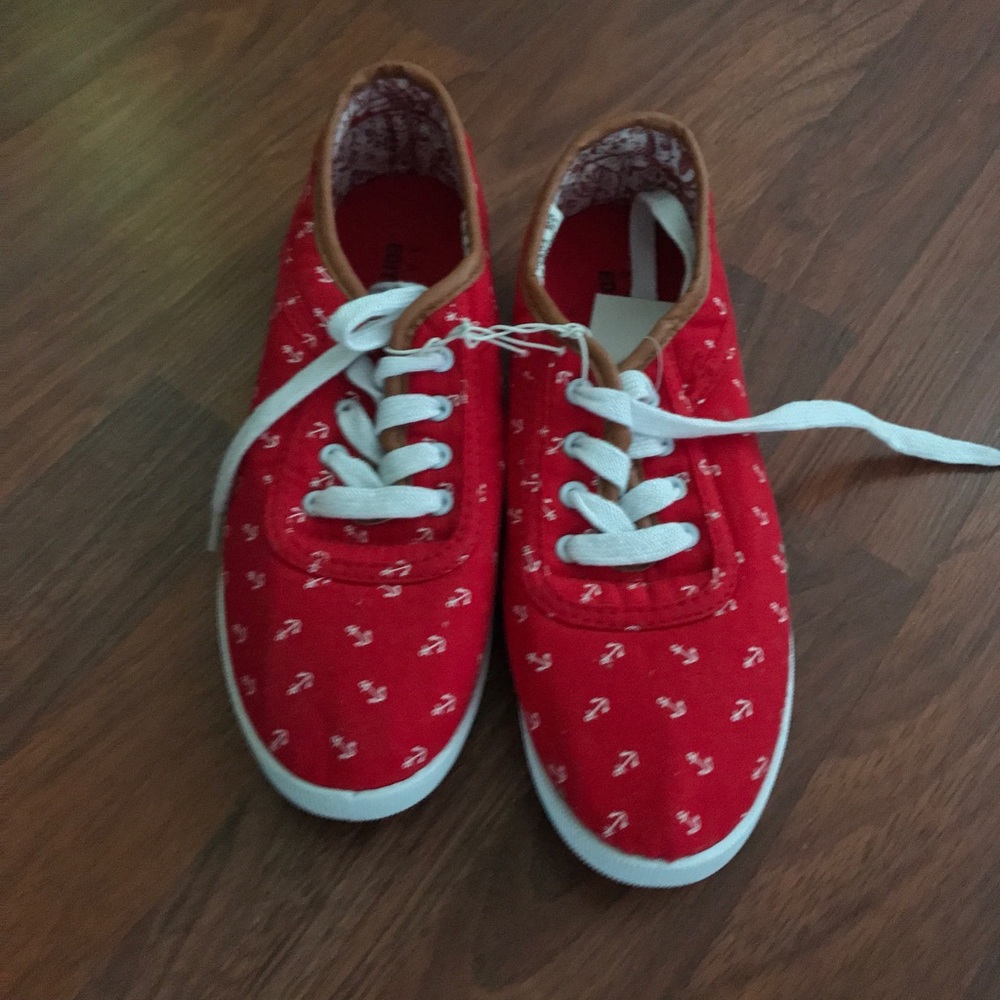 Brand new red sneakers with tag