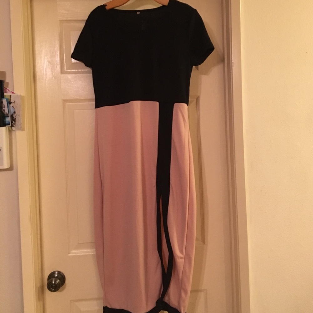 Pink and black dress