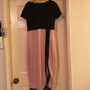 Pink and black dress