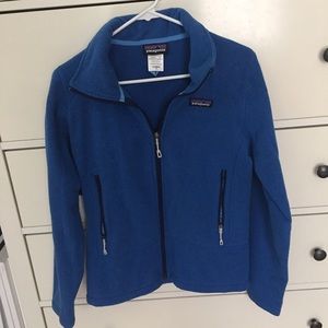 Patagonia women's blue fleece zip-up jacket