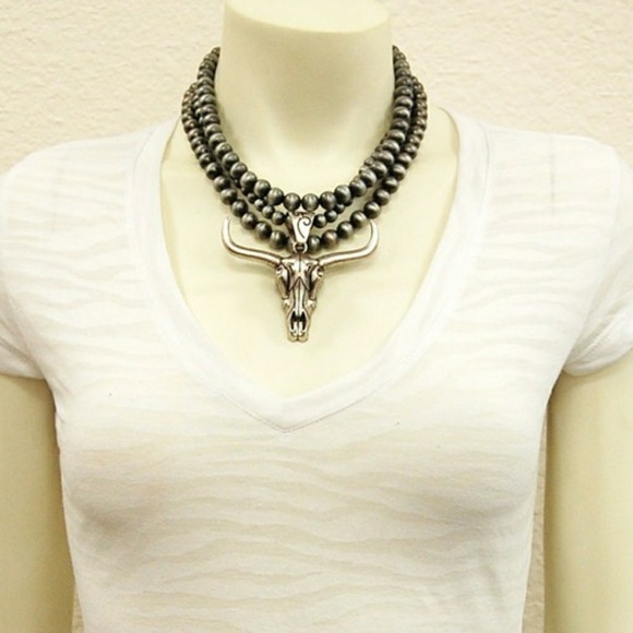 Steer Skull Cow Navajo Pearl Necklace IT'S BACK!! - Picture 4 of 5