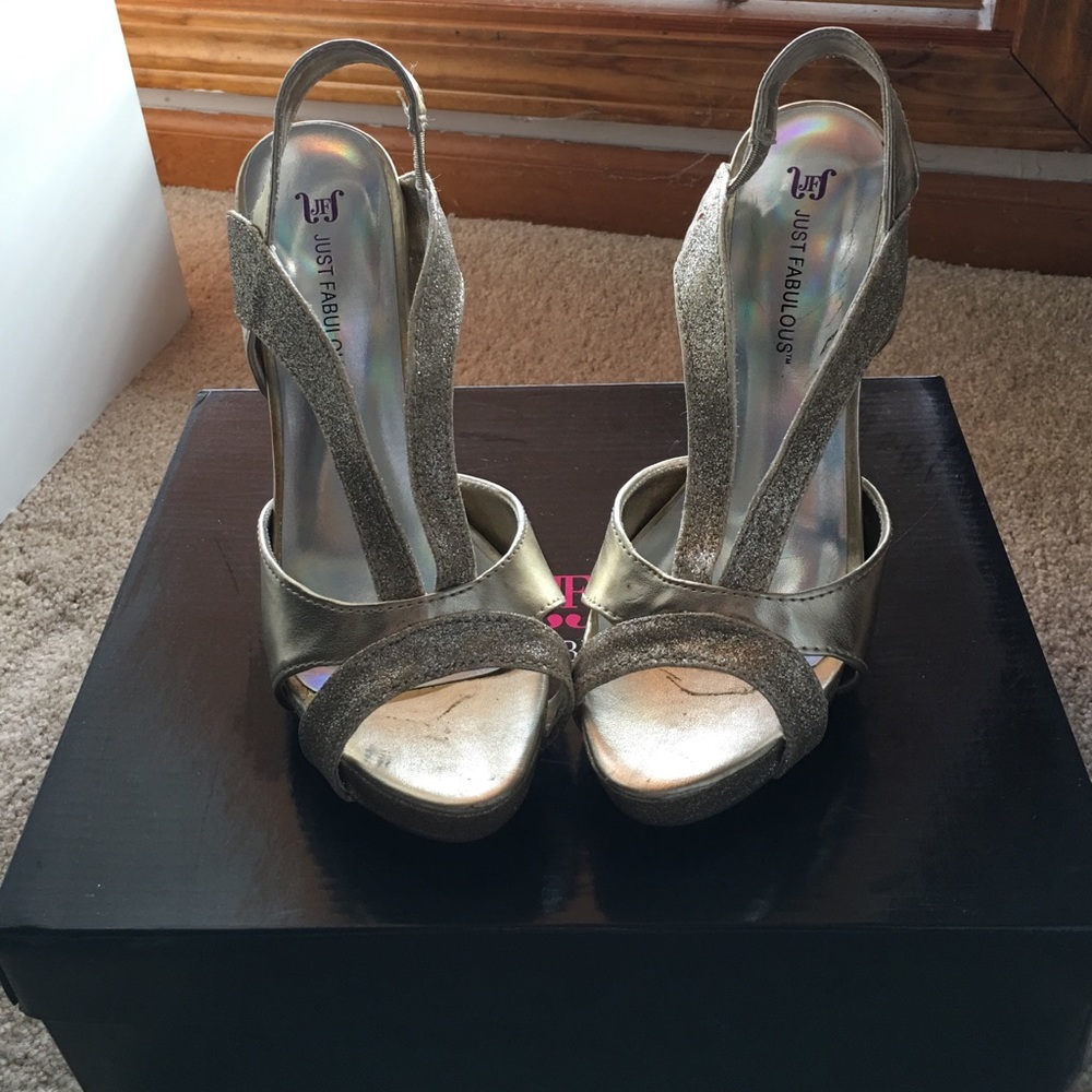 JustFab Heels in Champagne