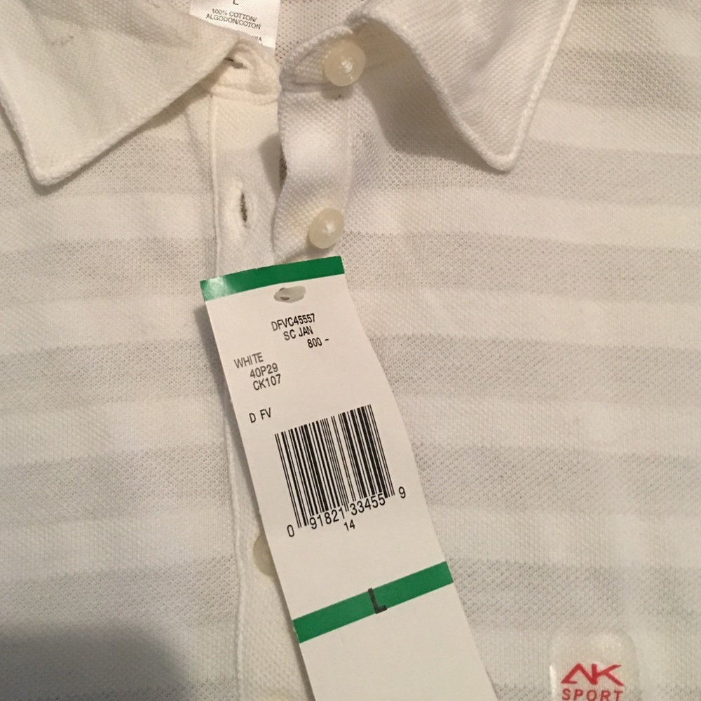 NWT White Anne Klein Sport polo shirt size Large L - Picture 2 of 2