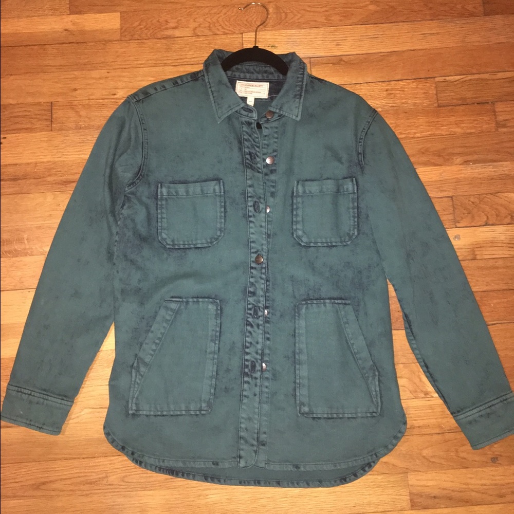 Current Elliott teal denim top