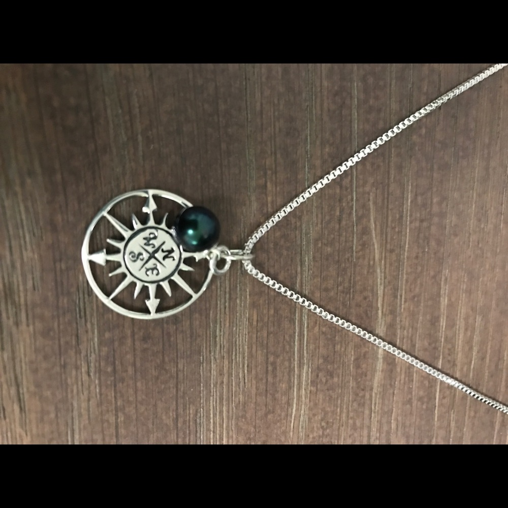 Pearl compass necklace