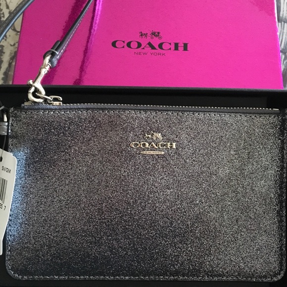 Coach Handbags - 💗Beautiful Silver Sparkle COACH Wristlet