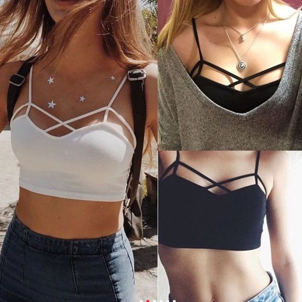 White Strappy Bralette Top