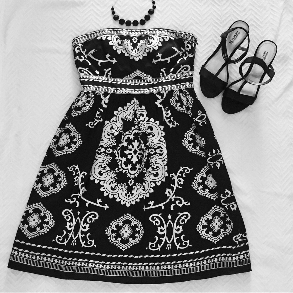 WHBM Silk Strapless Dress
