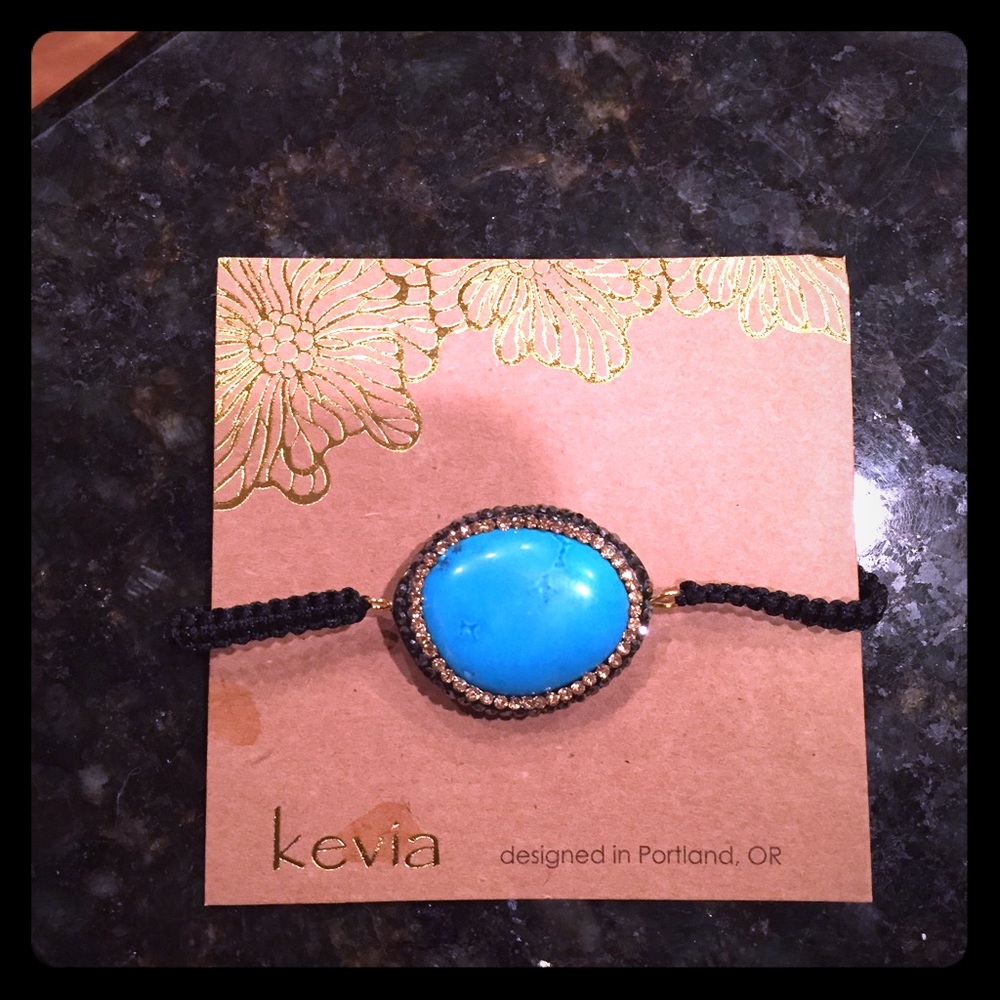 Kevia turquoise & black adjustable bracelet.