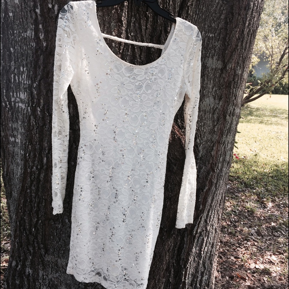 White Sequin Prom/Homecoming Dress