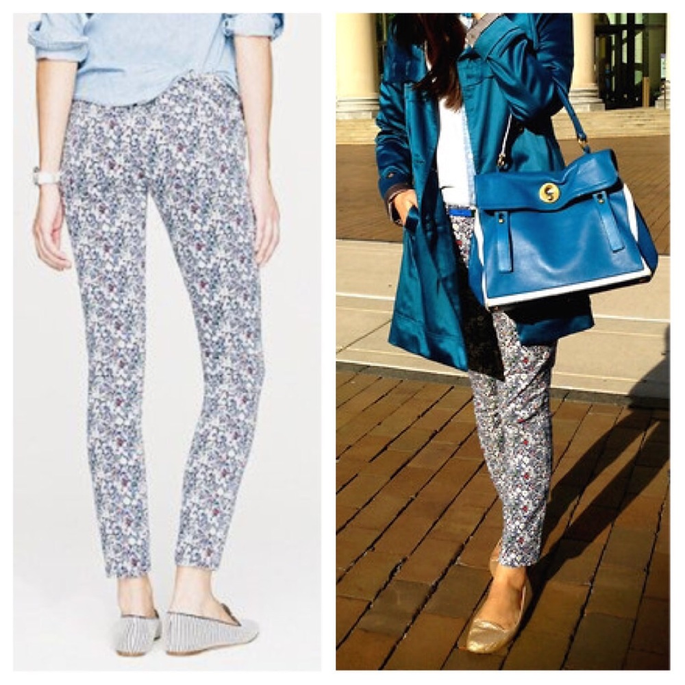 SOLD 💚 j. crew // liberty floral toothpick jeans - Picture 4 of 8