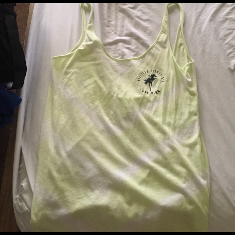 Lime green VS low back tank