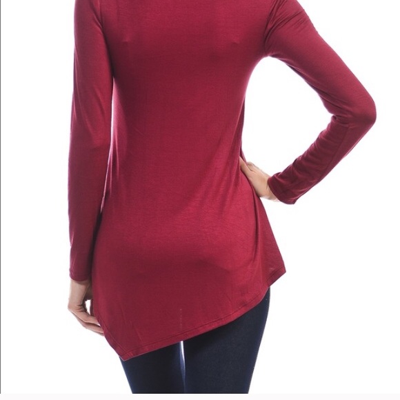 NWT Wine color Assymetrical top - Picture 3 of 3