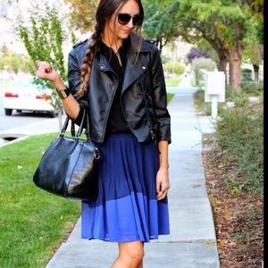 Blue Colorblock Skater Skirt