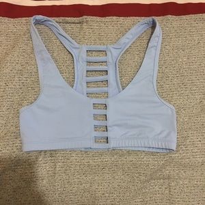 Light blue pink sports bra
