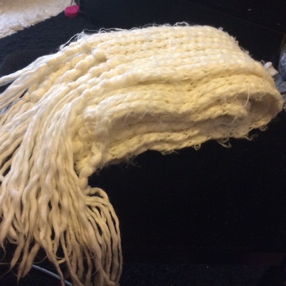 Long knit scarf with tassels