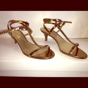 JCrew Greta Metallic Sandals in Brocade/Gold
