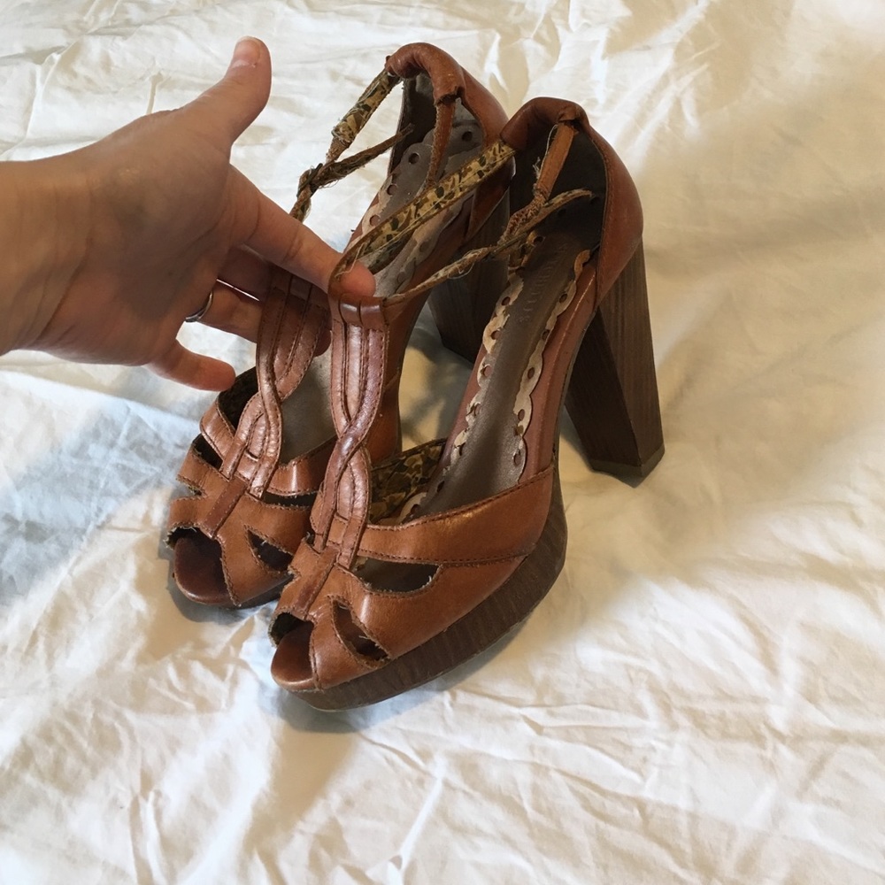 Seychelles braided leather platform heels 6