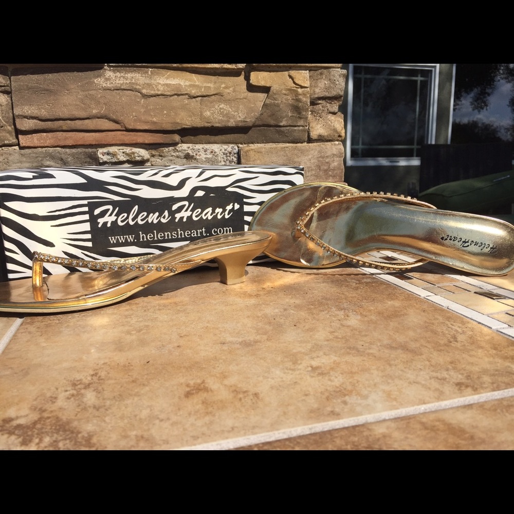 Gold with Stone Semi-Formal Shoe