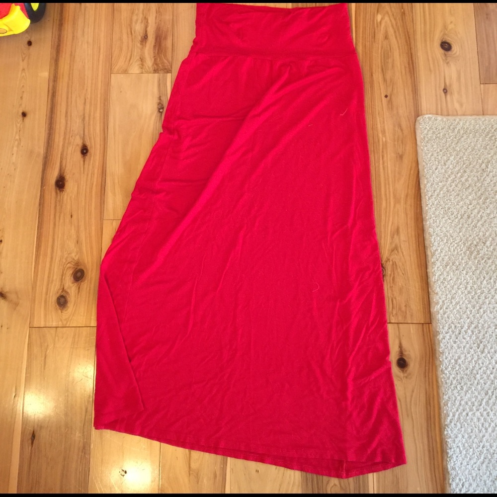 Red Maxi Skirt