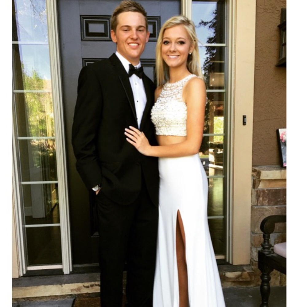 Two piece white formal/banquet dress!