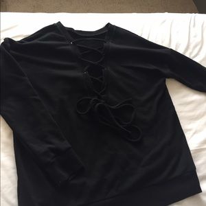 Lace up sweatshirt