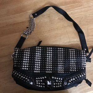 Black studded purse