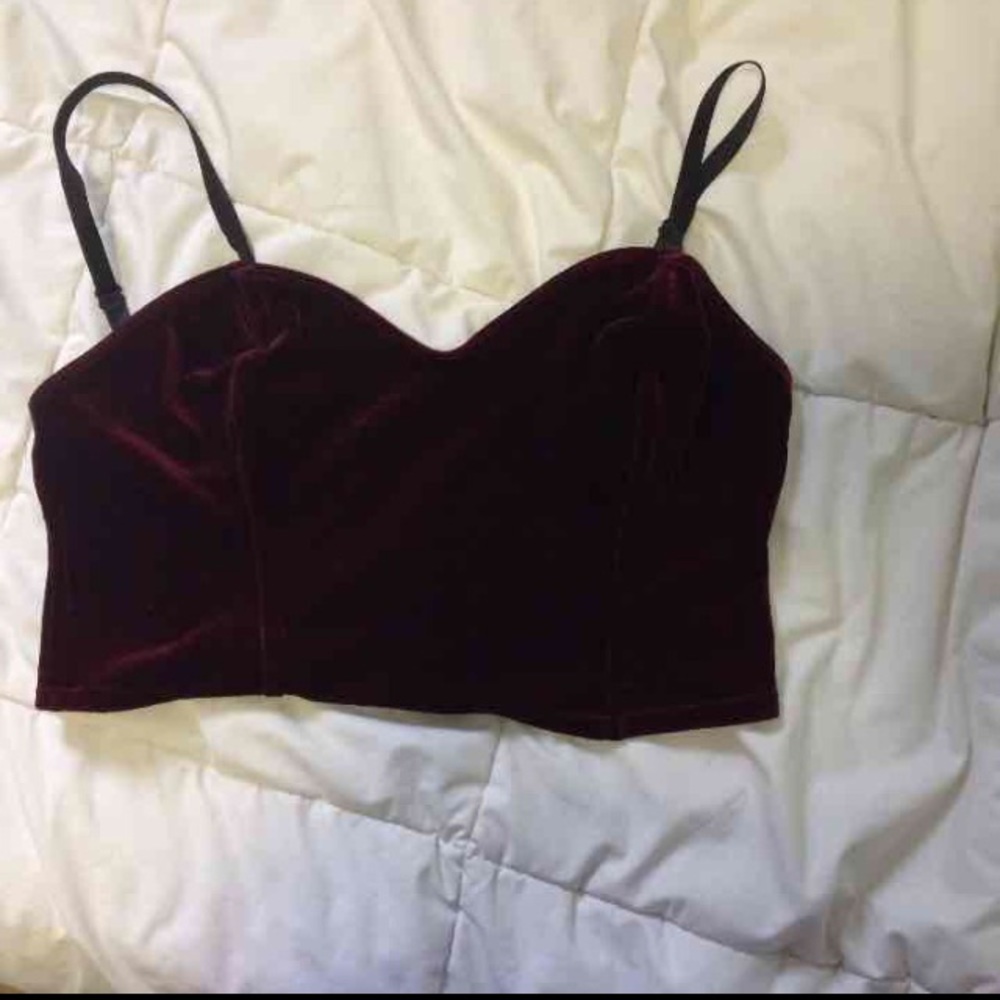American Apparel Velvet Burgundy Bustier