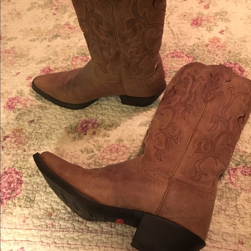 Leather western boots