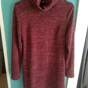 Burgandy turtleneck dress