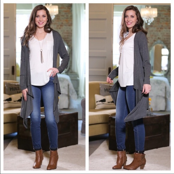 Charcoal open cardigan - Picture 1 of 2