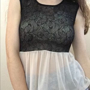 black and cream top