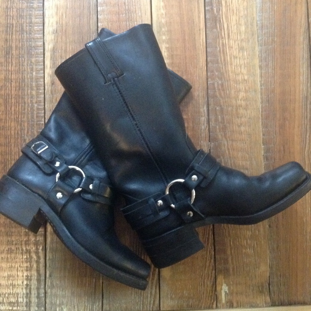 Frye Black leather Harness Boots